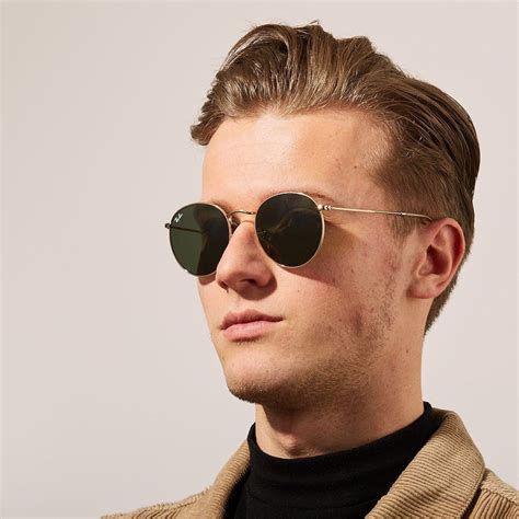 round gold sunglasses|ray ban rb3447 round frames.